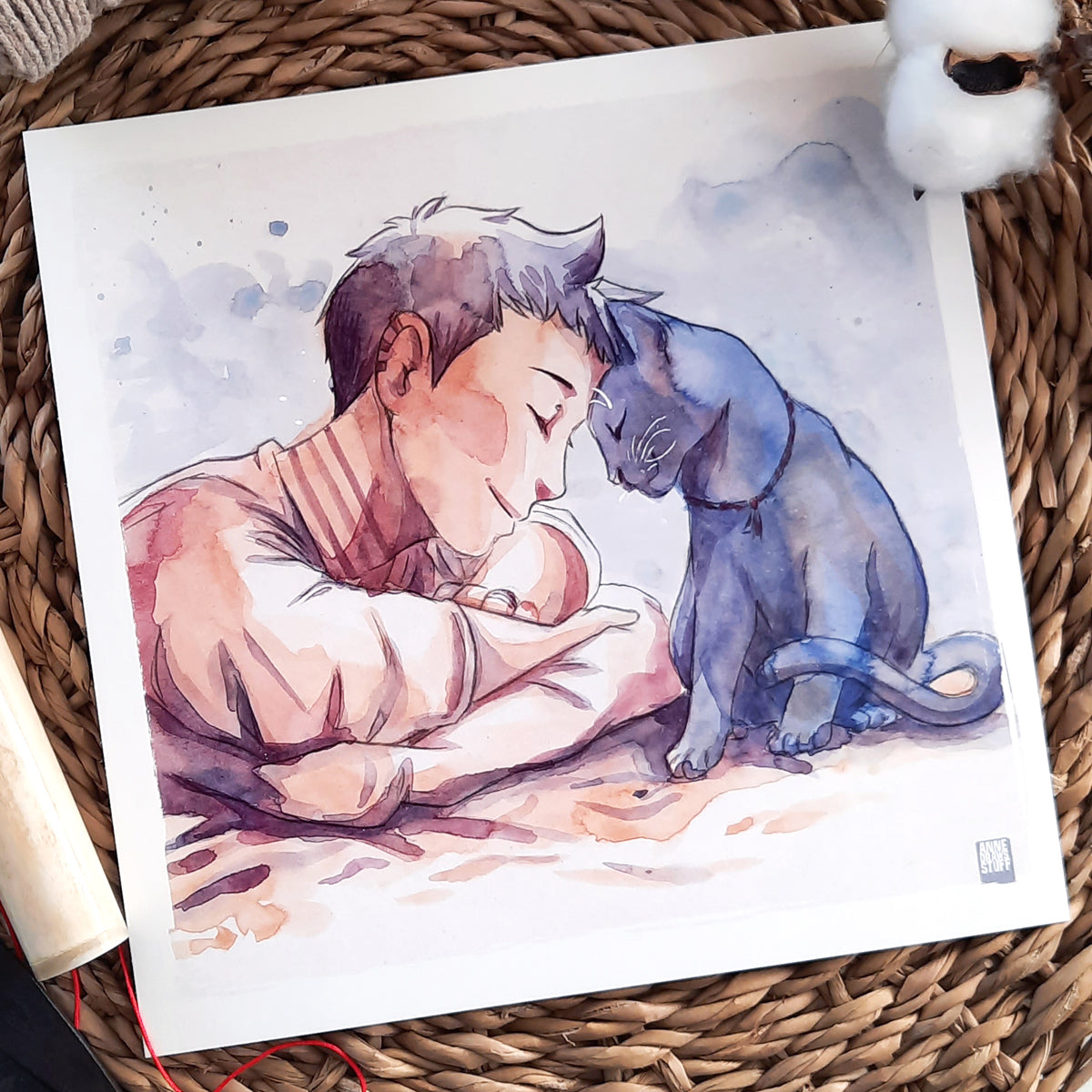 Susie and Kuo watercolor print – annedrawsstuff